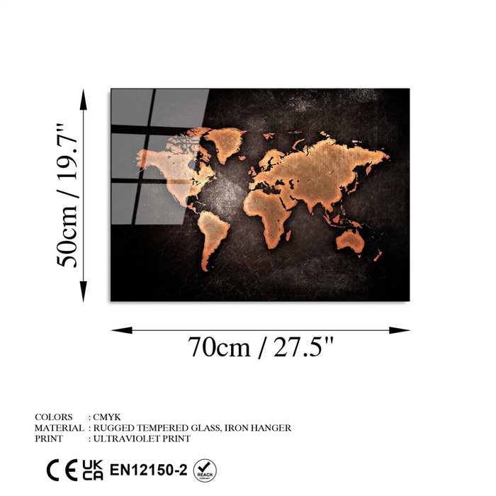 Wallity Cuadro Decorativo de Vidrio Templado Multicolor 50 x 70 cm